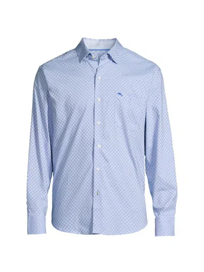 Tommy Bahama Big & Tall Sarasota Ventura Stripe Sport Shirt In Blue