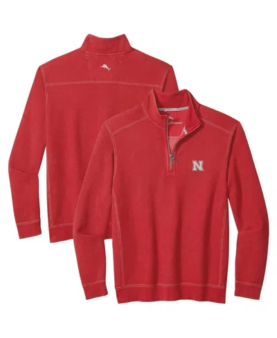 Tommy Bahama Men's Scarlet Nebraska Huskers Montego Bay Half-zip Jacket In Red