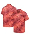 Tommy Bahama Men's Scarlet Ohio State Buckeyes Big Tall Coast Luminescent Fronds Islandzone Button-up Camp Shirt In Scarlet