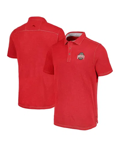 Tommy Bahama Men's Scarlet Ohio State Buckeyes Paradiso Cove Polo In Gold