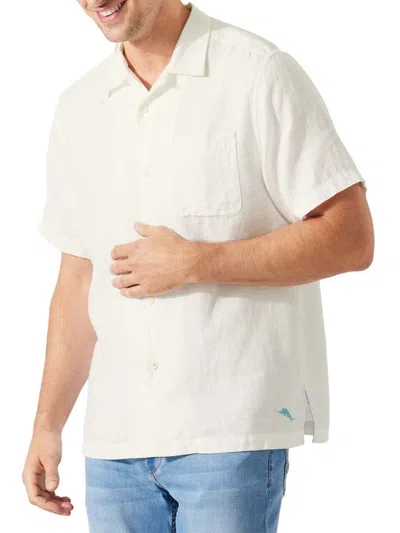 Tommy Bahama Men's Sea Glass Linen Camp Shirt In White