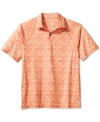 TOMMY BAHAMA MEN'S SHORT SLEEVE TILED HIBISCUS PRINT PERFORMANCE POLO