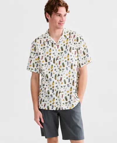 Tommy Bahama Men's Short-sleeve Printed Shirt In White