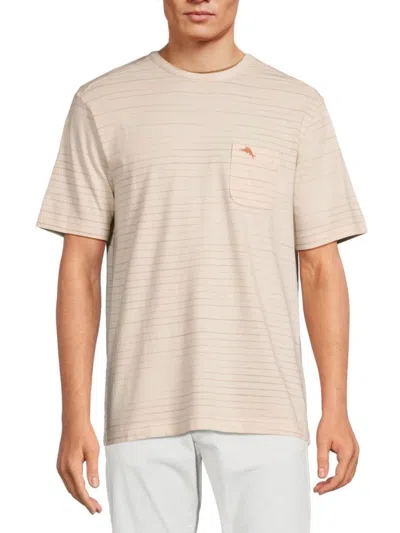 Tommy Bahama Men's Striped Tee In Bleached Sand