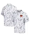 Tommy Bahama Gray Cincinnati Bengals Cabana Shores Islandzone Tri-blend Polo In Gray