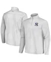 TOMMY BAHAMA MEN'S TOMMY BAHAMA GRAY NEW YORK YANKEES DELRAY FROND ISLANDZONE HALF-ZIP JACKET