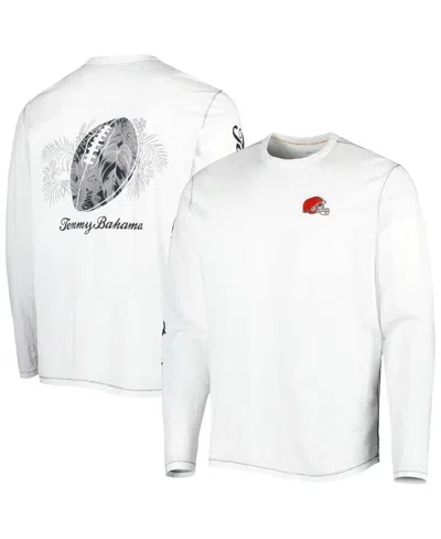 Tommy Bahama Men's  White Cleveland Browns Laces Out Billboard Long Sleeve T-shirt