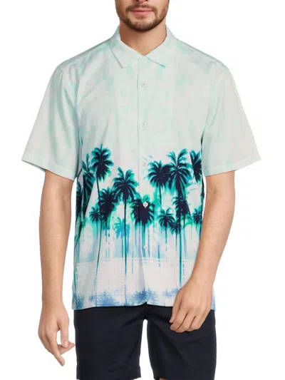 Tommy Bahama Men's Tortola Tropic Mirage Print Shirt In Atlantis Blue
