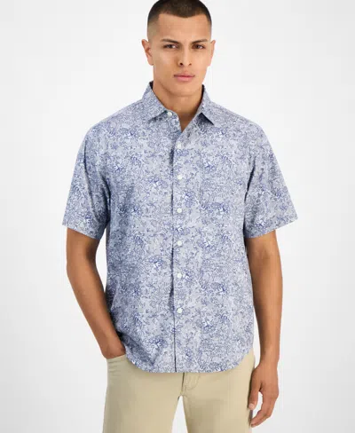 Tommy Bahama Men's Tropical Twilight Cotton Chambray Shirt In Blue