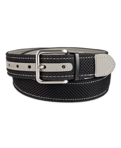 Tommy Bahama Men's Two-in-one Reversible Leather Perforated Belt In Black