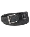 Tommy Bahama Men's Two-tone Stretch Braided Web Belt In Black