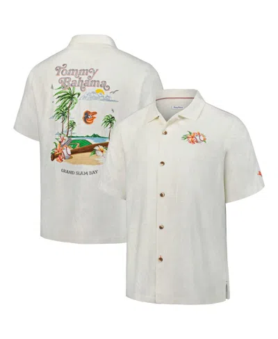 TOMMY BAHAMA MEN'S WHITE BALTIMORE ORIOLES GRAND SLAM BAY CAMP BUTTON-UP SHIRT