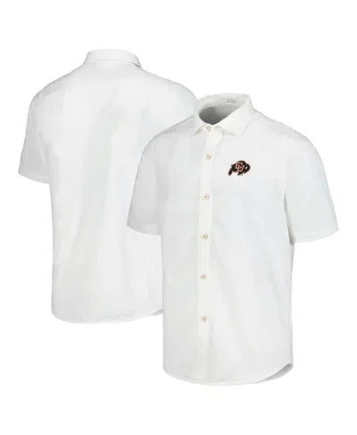 Tommy Bahama Men's White Colorado Buffaloes Coconut Point Palm Vista Islandzone Camp Button-up Shirt