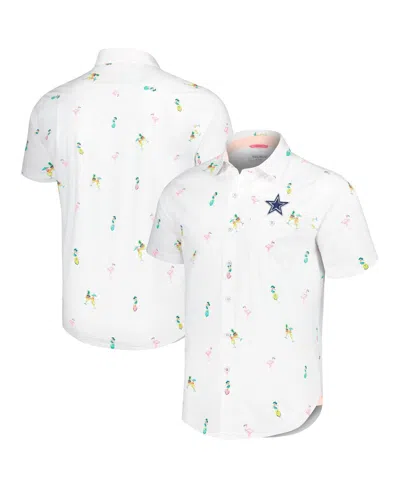 TOMMY BAHAMA MEN'S WHITE DALLAS COWBOYS NOVA WAVE FLOCKTAIL BUTTON-UP SHIRT