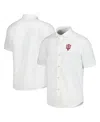 Tommy Bahama Men's White Indiana Hoosiers Coconut Point Palm Vista Islandzone Camp Button-up Shirt In White