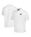 Tommy Bahama Men's White Iowa Hawkeyes Coconut Point Palm Vista Islandzone Camp Button-up Shirt In White