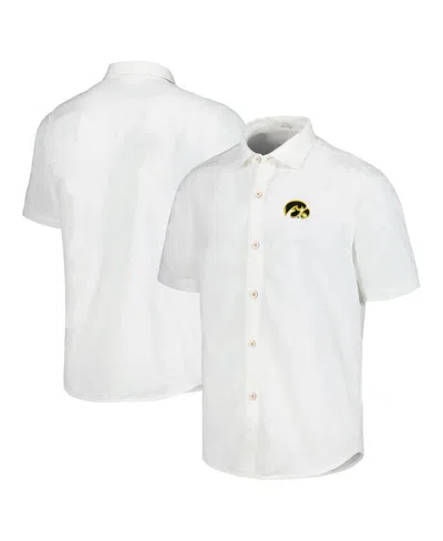 Tommy Bahama Men's White Iowa Hawkeyes Coconut Point Palm Vista Islandzone Camp Button-up Shirt
