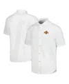 Tommy Bahama Men's White Iowa State Cyclones Coconut Point Palm Vista Islandzone Camp Button-up Shirt In White