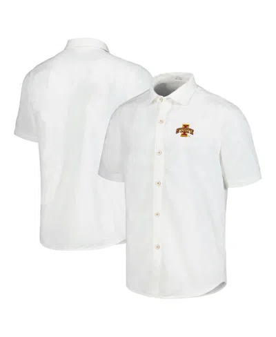 Tommy Bahama Men's White Iowa State Cyclones Coconut Point Palm Vista Islandzone Camp Button-up Shirt