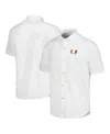 Tommy Bahama Men's White Miami Hurricanes Coconut Point Palm Vista Island Zone Camp Button-up Shirt In White