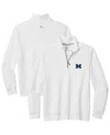 Tommy Bahama Men's White Michigan Wolverines Montego Bay Half-zip Jacket In White