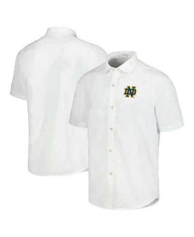 Tommy Bahama Men's White Notre Dame Fighting Irish Coconut Point Palm Vista Islandzone Camp Button-up Shirt