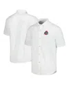 Tommy Bahama Men's White Ohio State Buckeyes Coconut Point Palm Vista Islandzone Camp Button-up Shirt In White