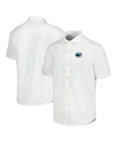 Tommy Bahama Men's White Penn State Nittany Lions Coconut Point Palm Vista Islandzone Camp Button-up Shirt