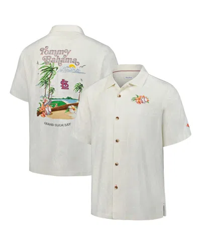 TOMMY BAHAMA MEN'S WHITE ST. LOUIS CARDINALS GRAND SLAM BAY CAMP BUTTON-UP SHIRT