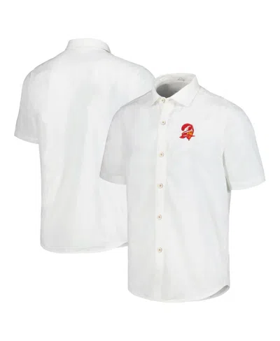 Tommy Bahama Men's White Tampa Bay Buccaneers Sport Coconut Point Palm Vista Islandzone Button-up Camp Shirt