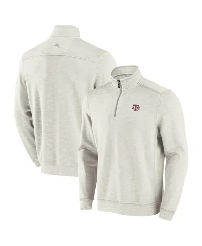 TOMMY BAHAMA MEN'S WHITE TEXAS A&M AGGIES SPORT TOBAGO BAY TRI-BLEND QUARTER-ZIP PULLOVER SWEATSHIRT