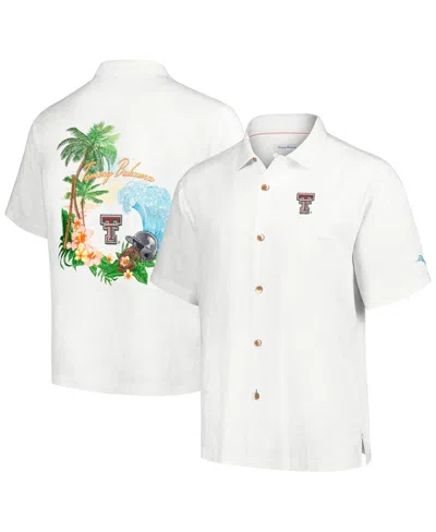 TOMMY BAHAMA MEN'S WHITE TEXAS TECH RED RAIDERS CASTAWAY GAME CAMP BUTTON-UP SHIRT