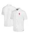 Tommy Bahama Men's White Usc Trojans Coconut Point Palm Vista Islandzone Camp Button-up Shirt In White