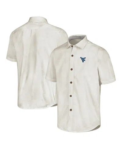 Tommy Bahama Men's White West Virginia Mountaineers Coconut Point Palm Vista Islandzone Camp Button-up Shirt