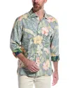 Tommy Bahama Midnight Hibiscus Linen Shirt In Navy