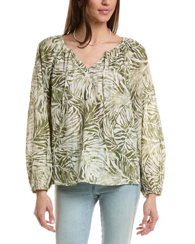 Tommy Bahama Monstera Mirage Peasant Top In Green