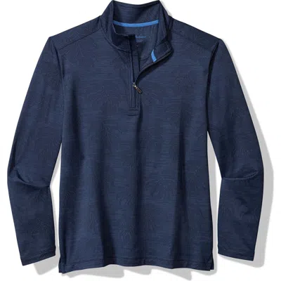 Tommy Bahama Monsterra Fade Islandzone® Performance Half Zip Pullover In Blue Note