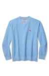 Tommy Bahama Montego Bay Abaco Long Sleeve Cotton & Lyocell Notch Neck Sweatshirt In Blue