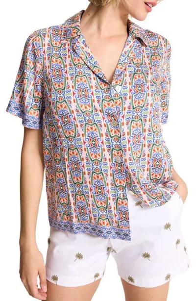 Tommy Bahama Mosaic Cove Camp Shirt In Multi