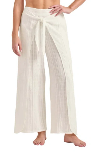 Tommy Bahama Mykonos Textured Cover-up Sarong Pants In Coconut