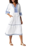 TOMMY BAHAMA MYKONOS TIERED COVER-UP MIDI DRESS