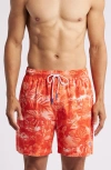 Tommy Bahama Naples Ocean Escape Swim Trunks In Orange Candy