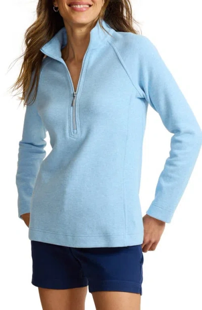 Tommy Bahama New Aruba Stretch Cotton Half Zip Pullover In Blue