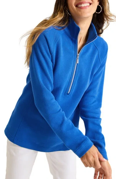 Tommy Bahama New Aruba Stretch Cotton Half Zip Pullover In Cobalt Sea