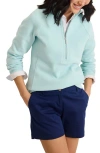 Tommy Bahama New Aruba Stretch Cotton Half Zip Pullover In Iced Aqua