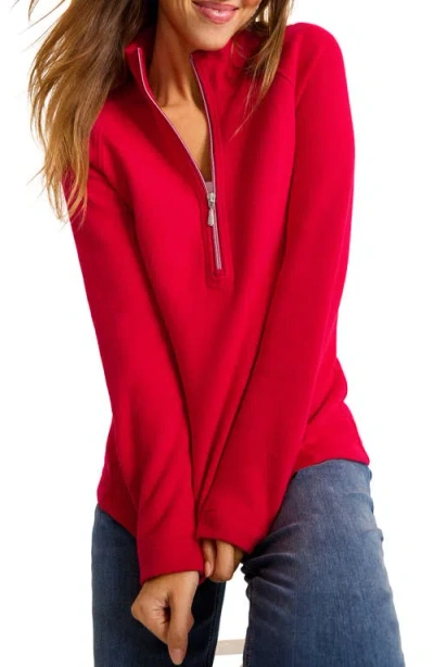 Tommy Bahama New Aruba Stretch Cotton Half Zip Pullover In Red