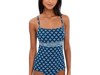 Tommy Bahama Noble Pineapple Reversible Tankini In Blue