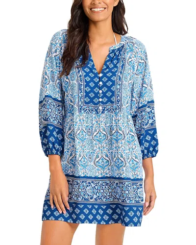Tommy Bahama Noble Pineapple Short Dress Swim Cover-up In Blue