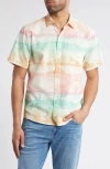Tommy Bahama Nova Wave Corsica Coast Short Sleeve Cotton Blend Seersucker Button-up Shirt In Marble Cream