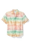 Tommy Bahama Nova Wave Corsica Coast Short Sleeve Cotton Blend Seersucker Button-up Shirt In Marble Cream